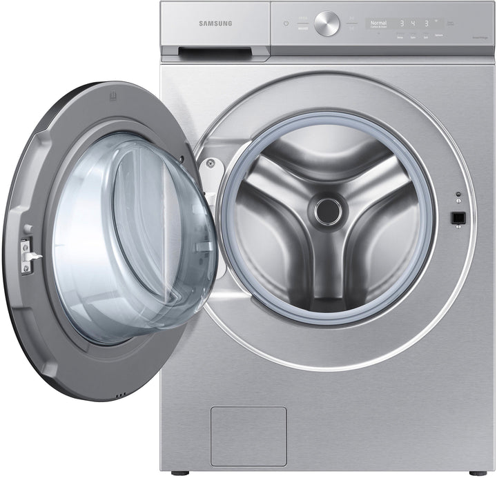 Samsung - Bespoke 5.3 cu. ft. Ultra Capacity Front Load Washer with Super Speed Wash and AI Smart Dial - Silver steel_2