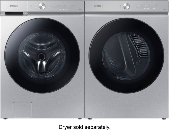 Samsung - Bespoke 5.3 cu. ft. Ultra Capacity Front Load Washer with Super Speed Wash and AI Smart Dial - Silver steel_12