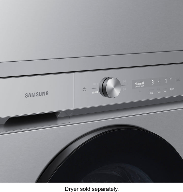 Samsung - Bespoke 5.3 cu. ft. Ultra Capacity Front Load Washer with Super Speed Wash and AI Smart Dial - Silver steel_8