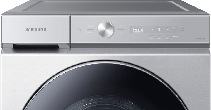 Samsung - Bespoke 5.3 cu. ft. Ultra Capacity Front Load Washer with AI OptiWash and Auto Dispense - Silver steel_4