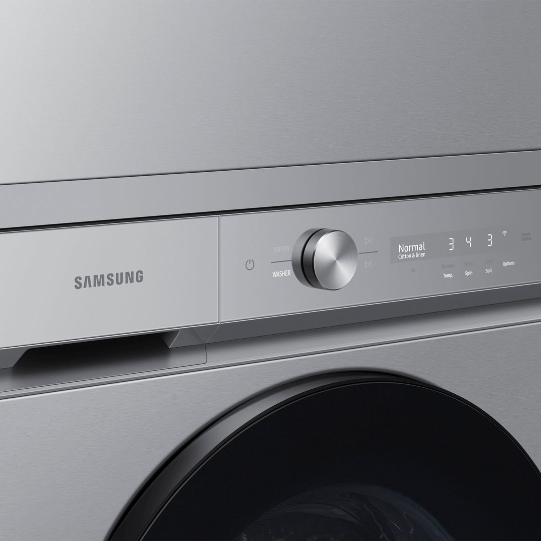 Samsung - Bespoke 7.6 cu. ft. Ultra Capacity Gas Dryer with Super Speed Dry and AI Smart Dial - Silver steel_7