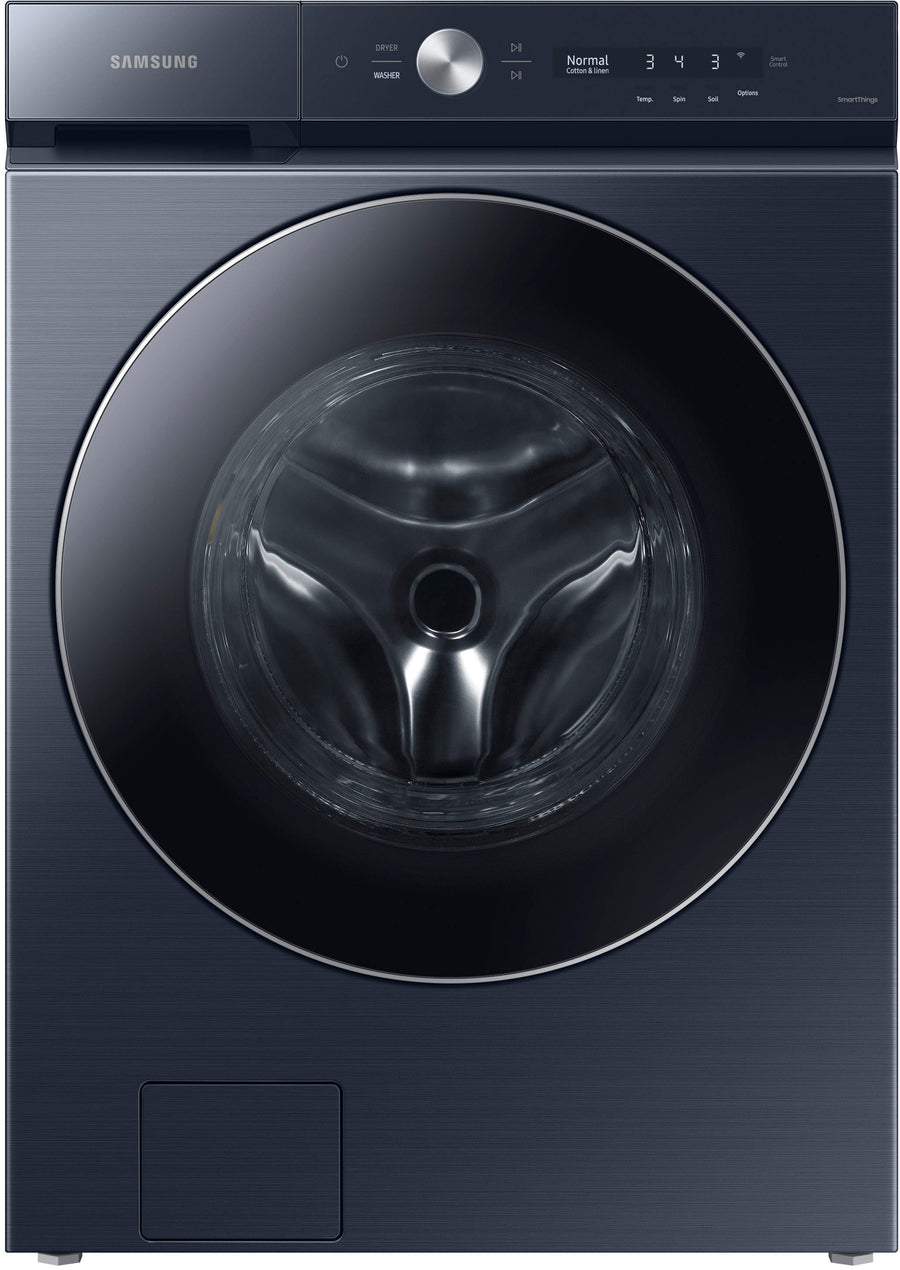 Samsung - Bespoke 5.3 cu. ft. Ultra Capacity Front Load Washer with AI OptiWash and Auto Dispense - Brushed navy_0