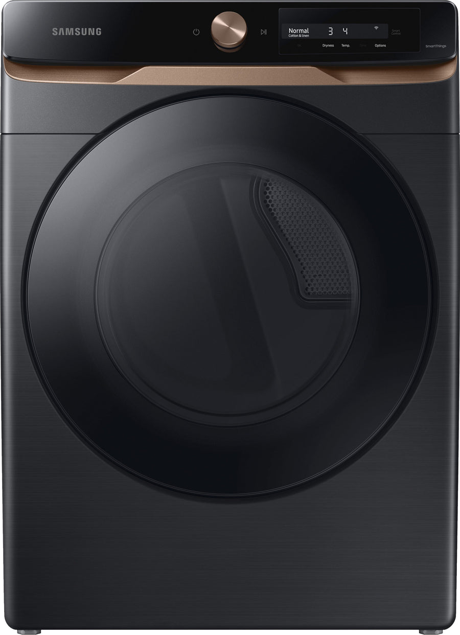 Samsung - 7.5 cu. ft. AI Smart Dial Electric Dryer with Super Speed Dry and MultiControl™ - Brushed black_0