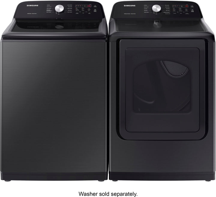 Samsung - 7.4 cu. ft. Electric Dryer with Sensor Dry - Brushed black_1