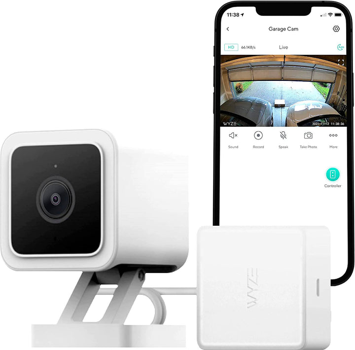 Wyze - Indoor/Outdoor Wireless 1080p HD Smart Garage Door Opener and Security Camera - White_0