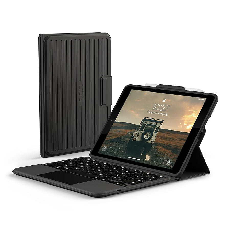 UAG - Rugged Apple iPad Tablet Keyboard Folio for iPad 10.2" 8th and 9th Gen. with Trackpad and Bumper Case - Black_0