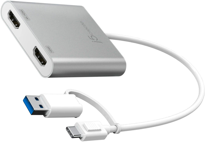 j5create - USB-C to Dual HDMI Multi-Monitor Adapter - Silver_1