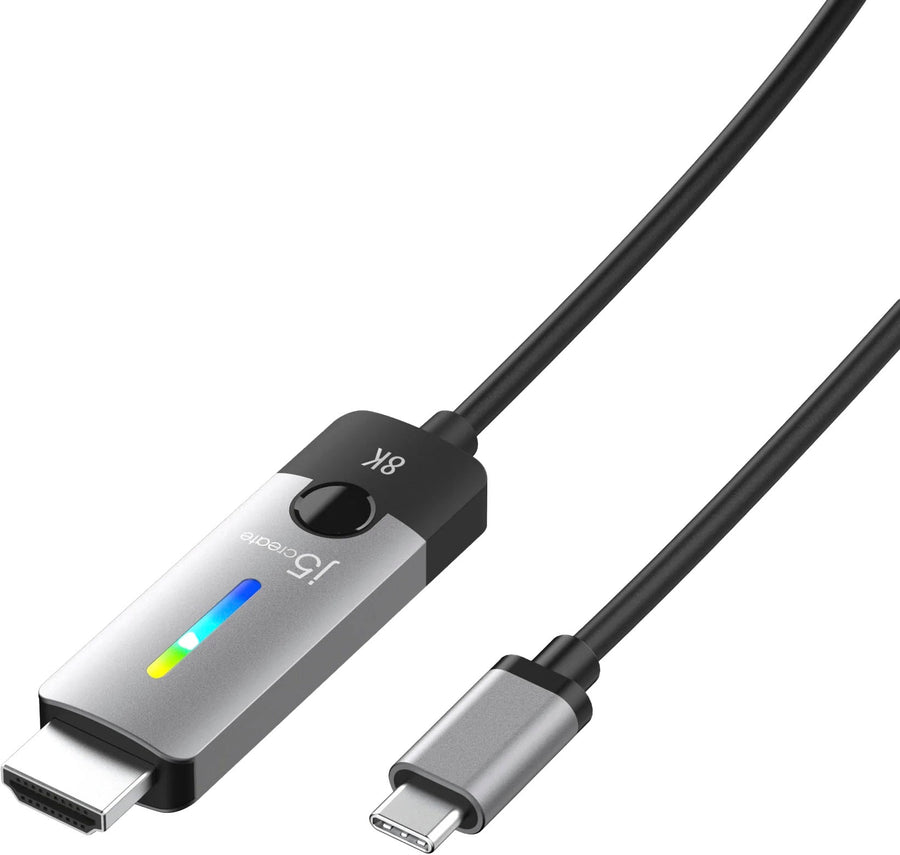 j5create - USB-C to HDMI 2.1 8K 6ft. Cable - Space Grey/Black_0