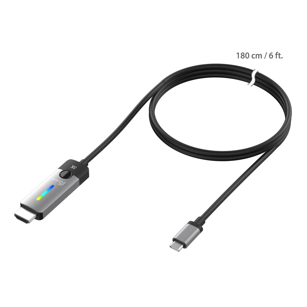 j5create - USB-C to HDMI 2.1 8K 6ft. Cable - Space Grey/Black_1