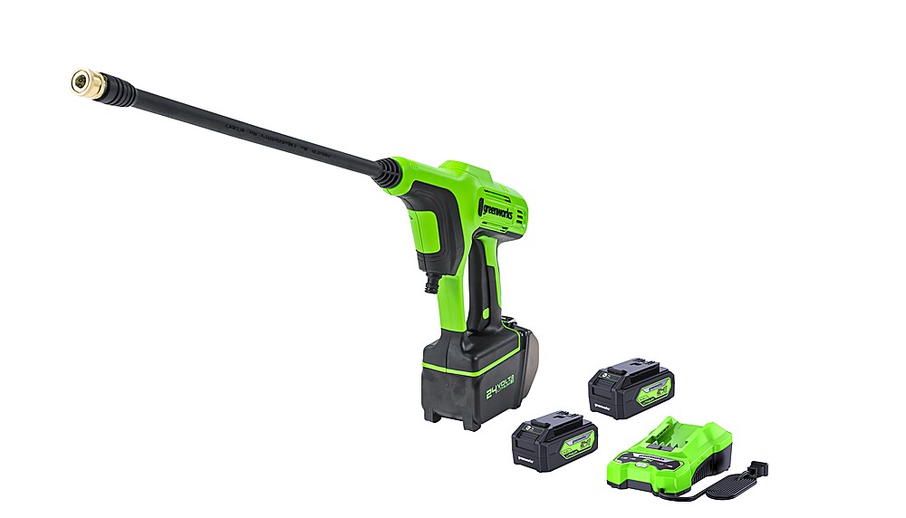 Greenworks - 24-Volt (600 PSI) Portable Power Cleaner (2 x 2.0Ah USB Batteries and Charger Included) - Green_1