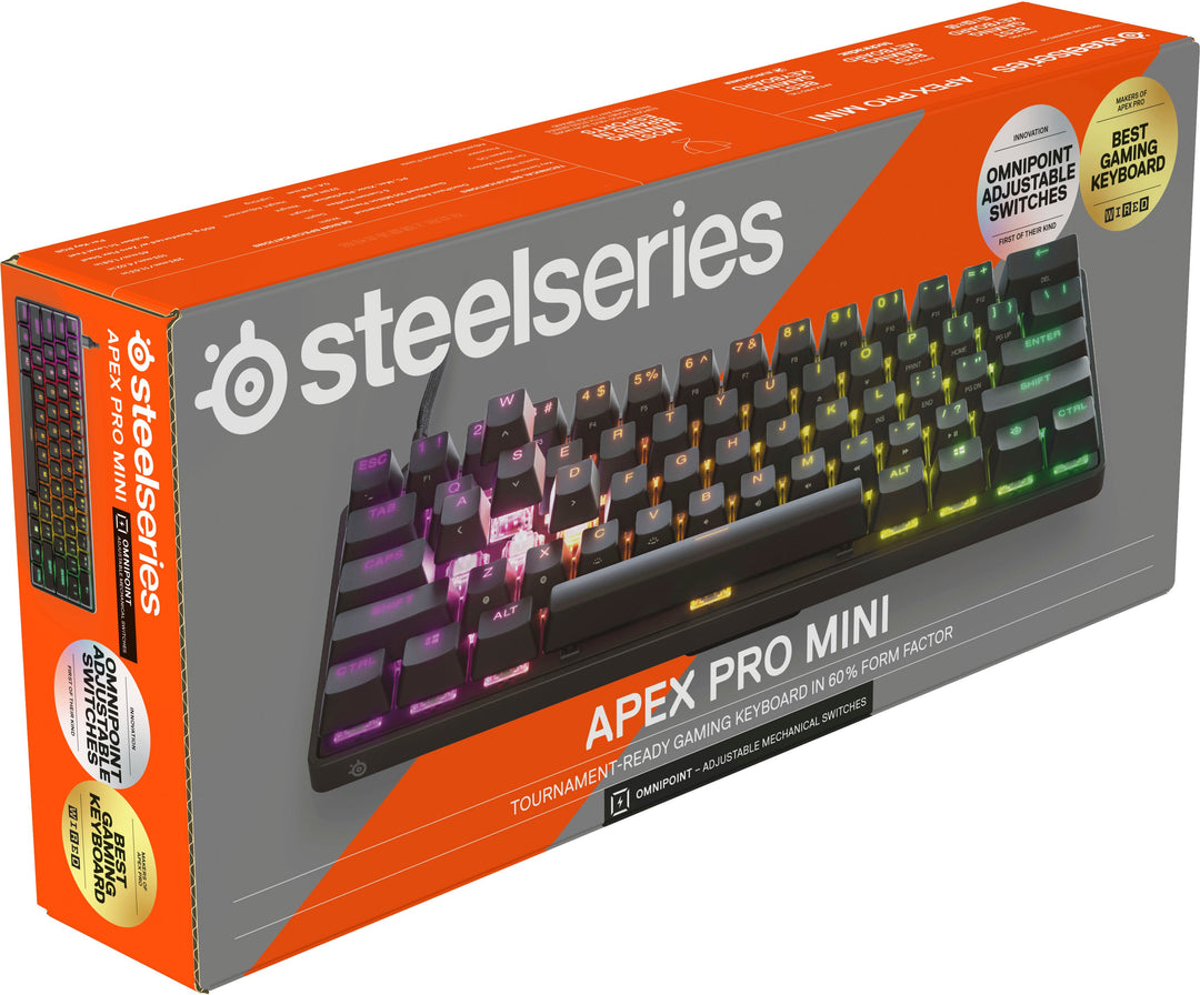 SteelSeries - Apex Pro Mini 60% Wired Mechanical OmniPoint Adjustable Actuation Switch Gaming Keyboard with RGB Backlighting - Black_7