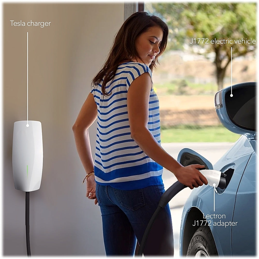 Lectron - Tesla to J1772 EV Charger Adapter for J1772 Electric Vehicle - White_4