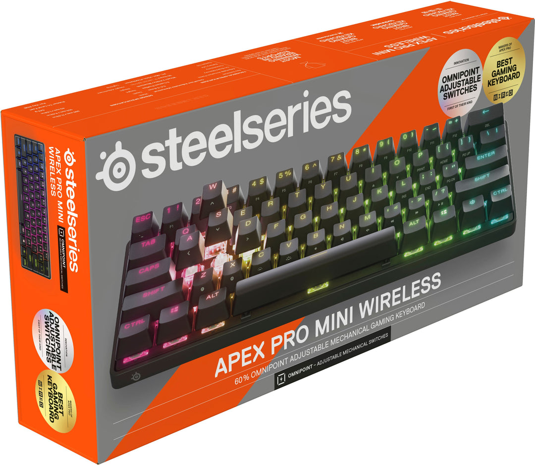 SteelSeries - Apex Pro Mini 60% Wireless Mechanical OmniPoint Adjustable Actuation Switch Gaming Keyboard with RGB Backlighting - Black_4