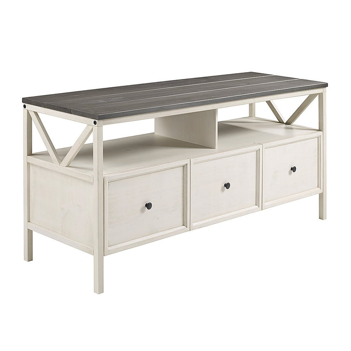 Walker Edison - Modern Farmhouse Solid Wood TV Stand for Most TVs up to 65” - Grey/White Wash_2