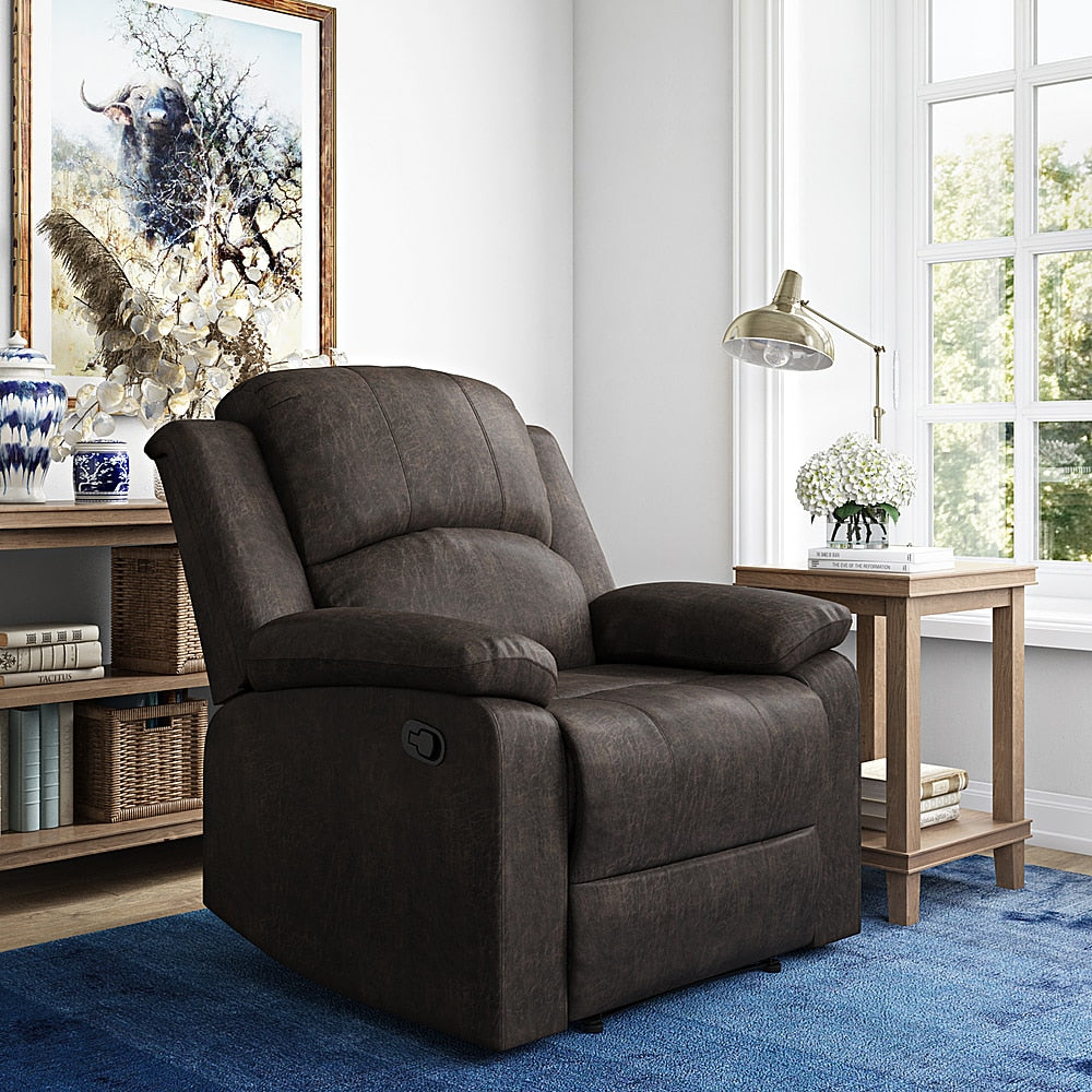 Relax A Lounger - Dorian Recliner in Faux Leather - Dark Brown_4