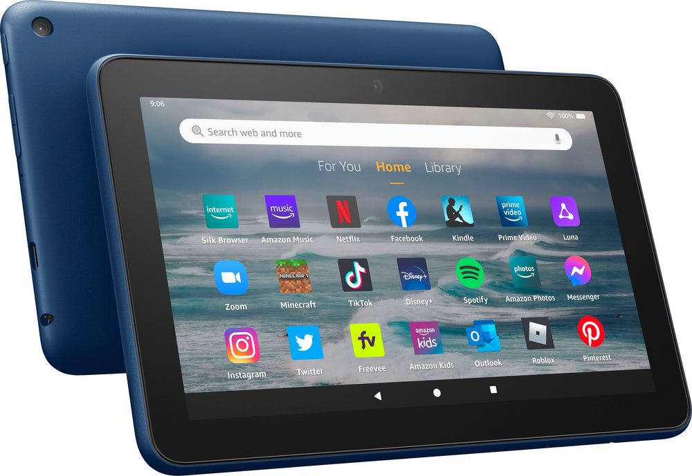Amazon - Fire 7 tablet, 7” display, 16 GB, 30% faster processor, designed for entertainment, (2022 release) - Denim_1