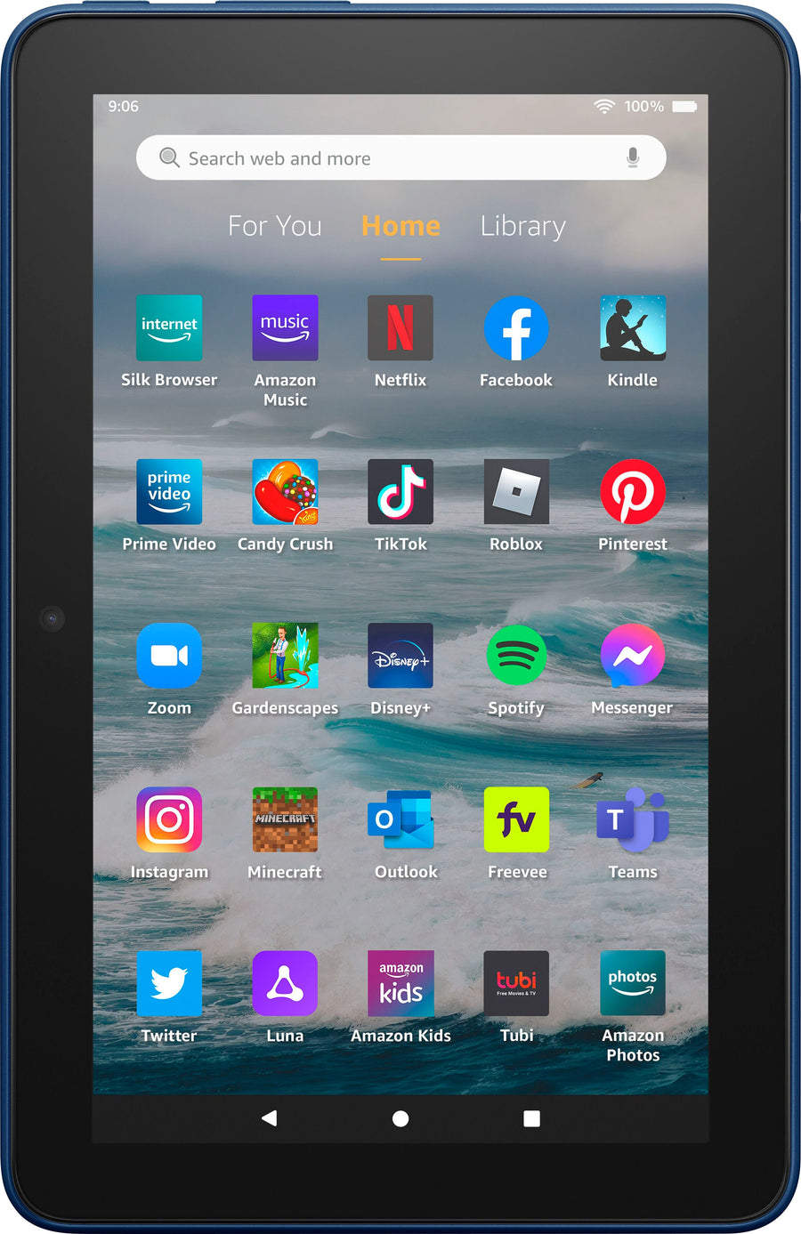 Amazon - Fire 7 tablet, 7” display, 16 GB, 30% faster processor, designed for entertainment, (2022 release) - Denim_0