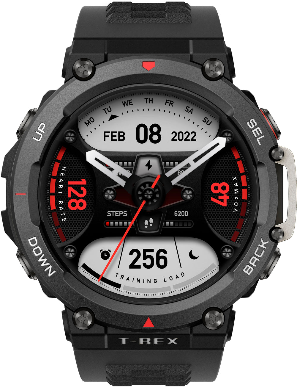 Amazfit - T-Rex 2 Outdoor Smartwatch 35.3 mm - Ember Black_1