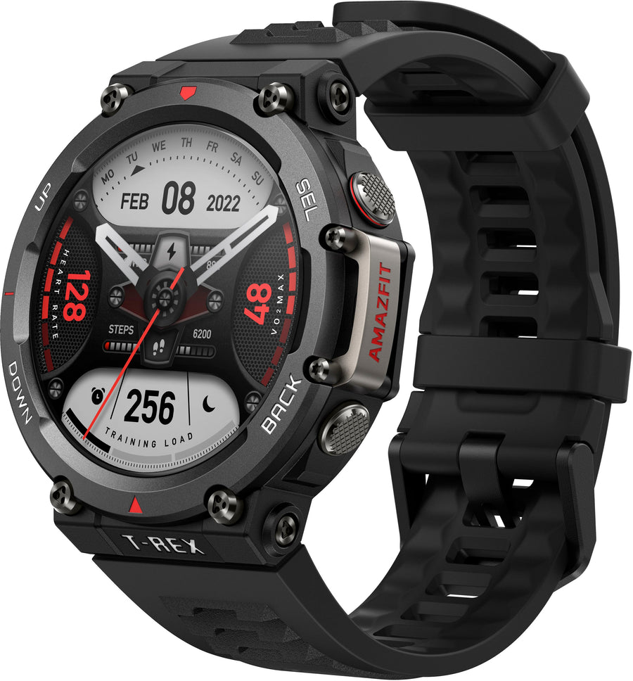 Amazfit - T-Rex 2 Outdoor Smartwatch 35.3 mm - Ember Black_0