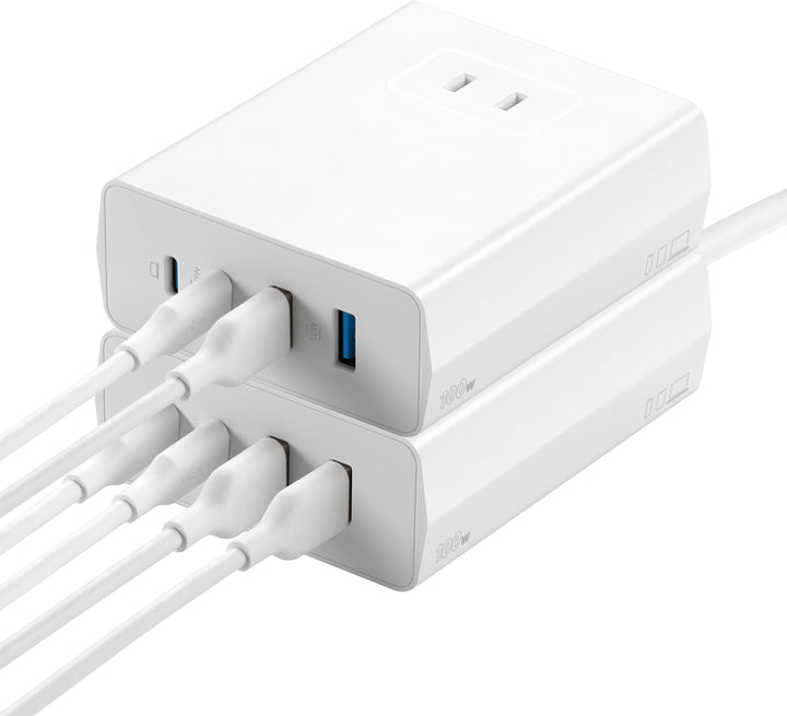 Insignia™ - 100W 4-Port USB and USB-C Desktop Charger Kit for MacBook Pro, Smartphone, Tablet and More - White_2