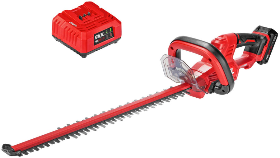Skil - PWR CORE 20 22-In Hedge Trimmer with Battery and Charger - Red/black_0