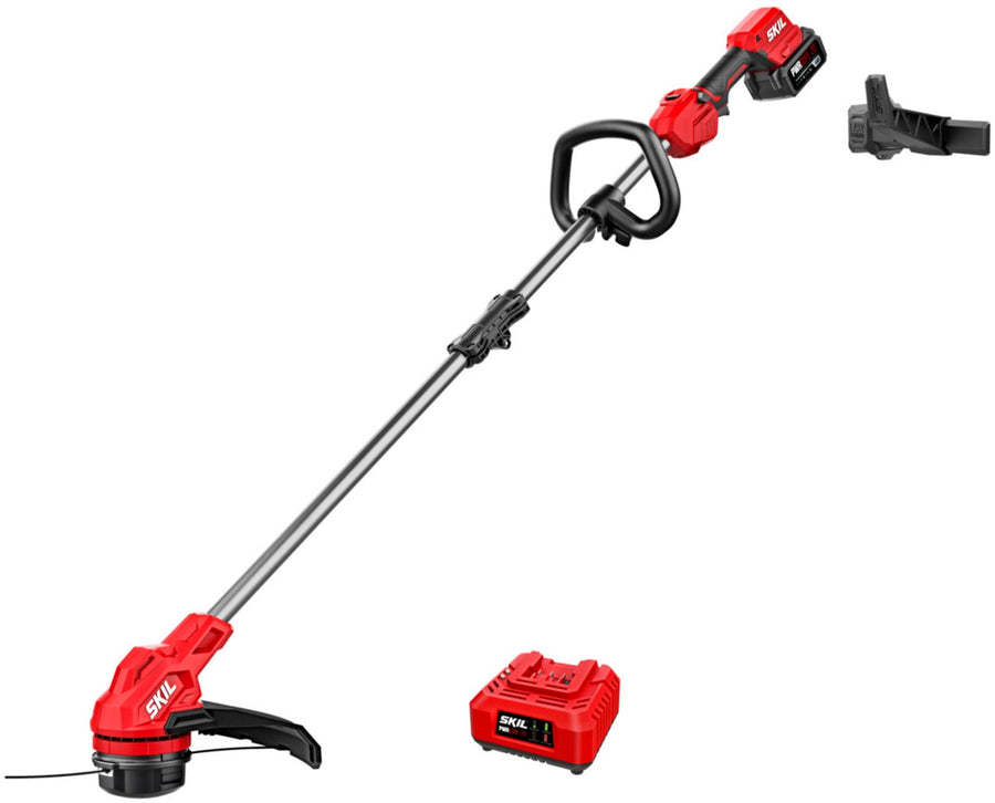 Skil - PWR CORE 20 Brushless 20V 13-In String Trimmer with 4.0Ah Battery and Charger - Red/black_0