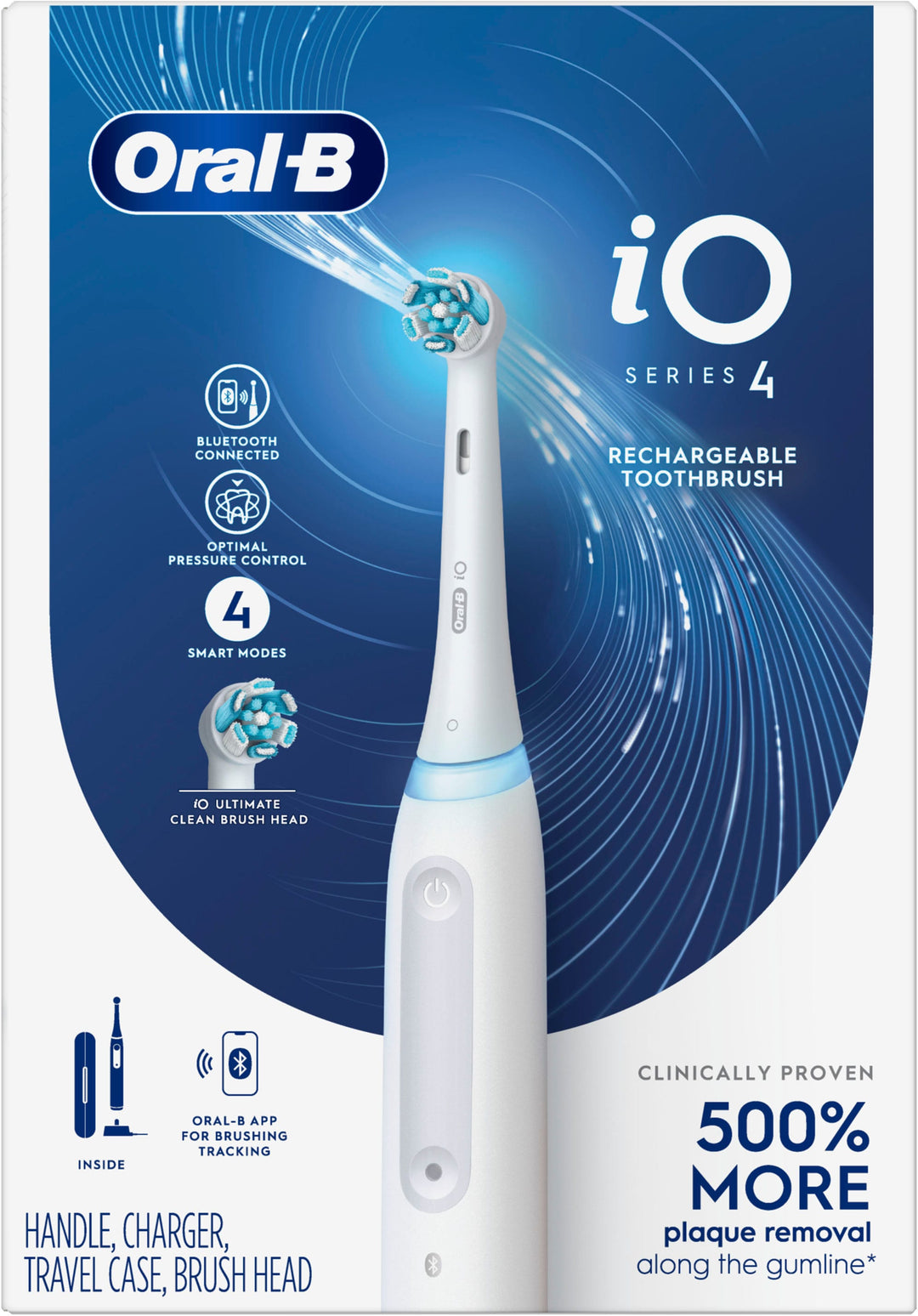 Oral-B - iO Series 4 Rechargeable Electric Toothbrush w/Brush Head - White_2