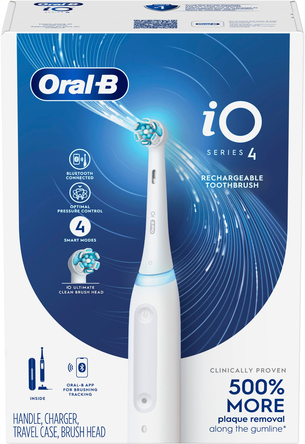 Oral-B - iO Series 4 Rechargeable Electric Toothbrush w/Brush Head - White_1