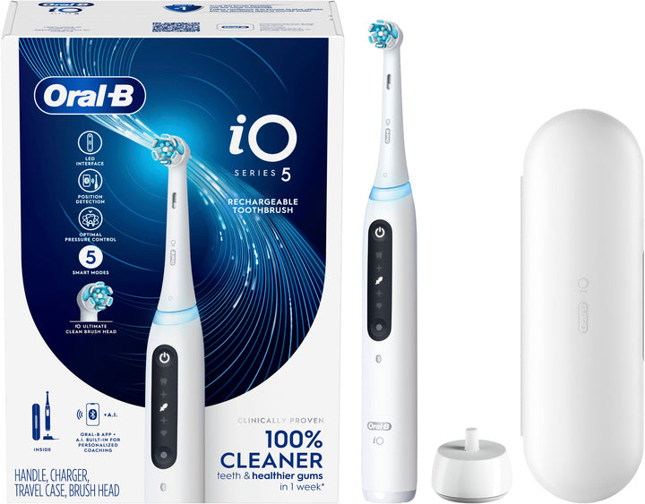 Oral-B - iO Series 5 Rechargeable Electric Toothbrush w/Brush Head - White_3