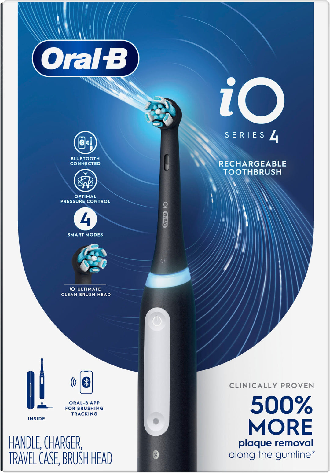Oral-B - iO Series 4 Rechargeable Electric Toothbrush w/Brush Head - Black_3