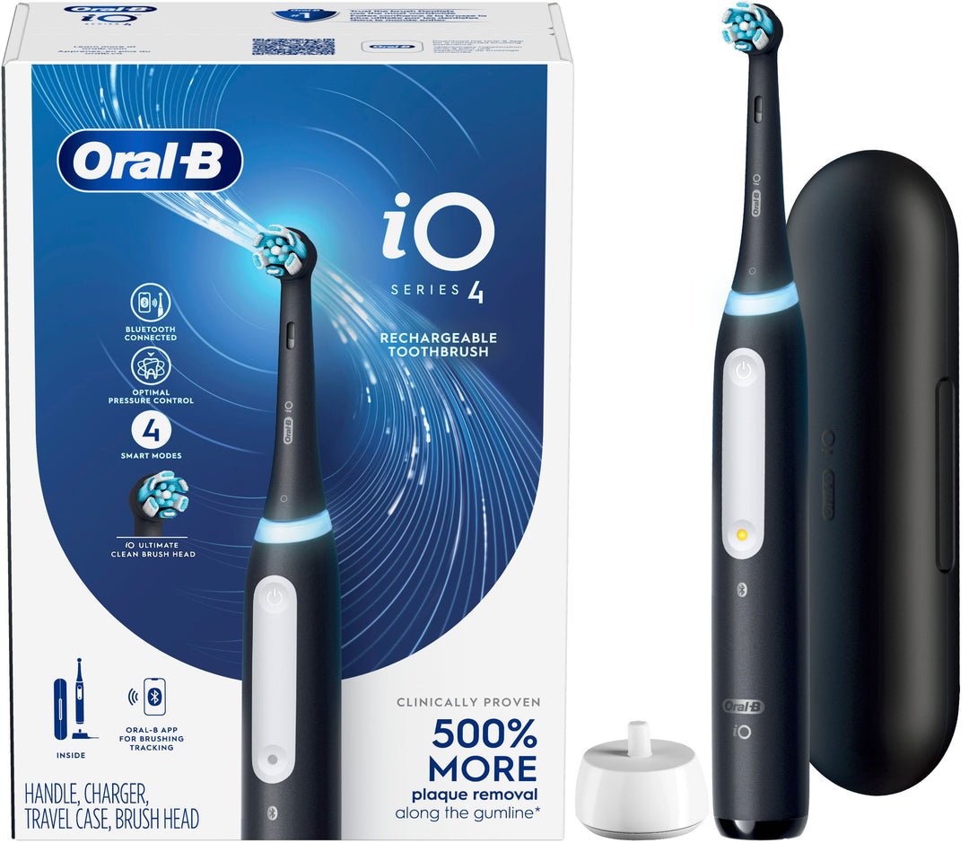 Oral-B - iO Series 4 Rechargeable Electric Toothbrush w/Brush Head - Black_2