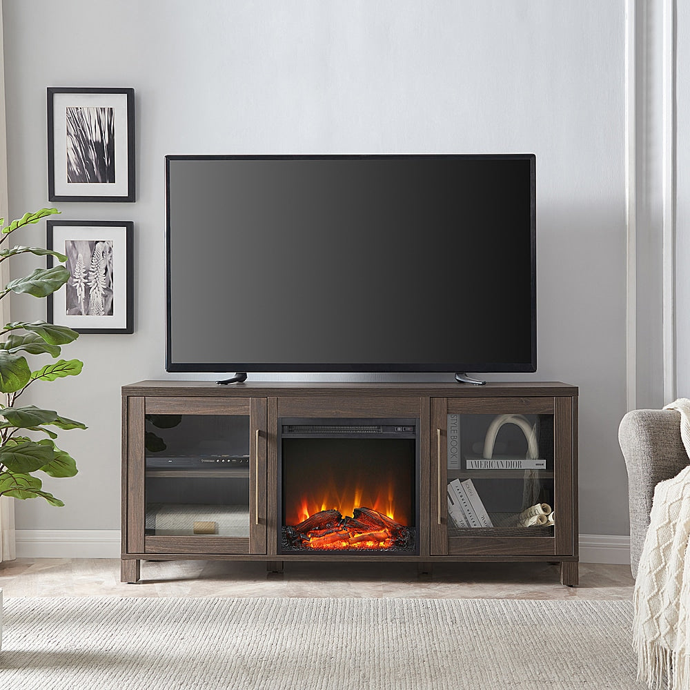 Camden&Wells - Quincy Crystal Fireplace TV Stand for Most TVs up to 65" - Alder Brown_1