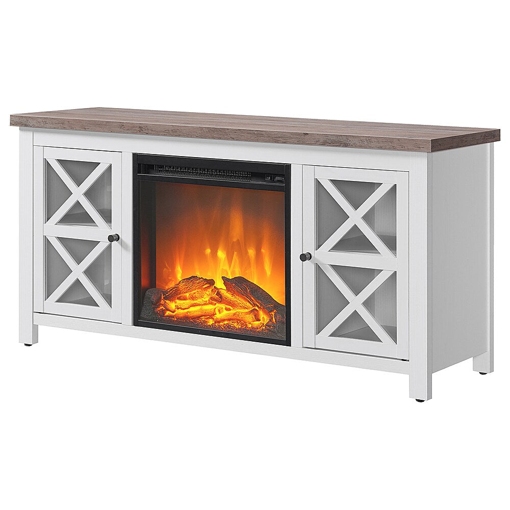 Camden&Wells - Colton Log Fireplace TV Stand for Most TVs up to 55" - White/Gray Oak_8