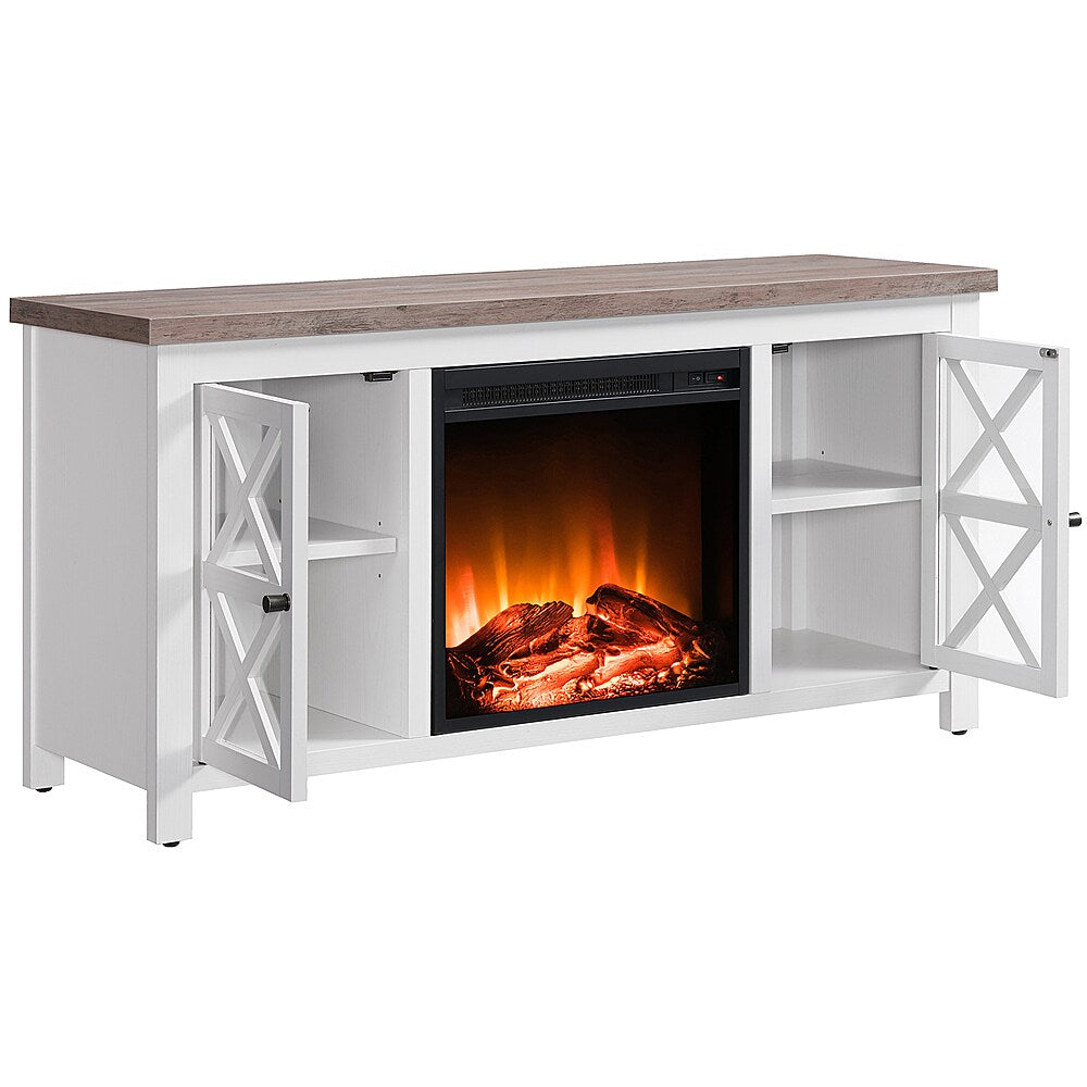 Camden&Wells - Colton Log Fireplace TV Stand for Most TVs up to 55" - White/Gray Oak_7