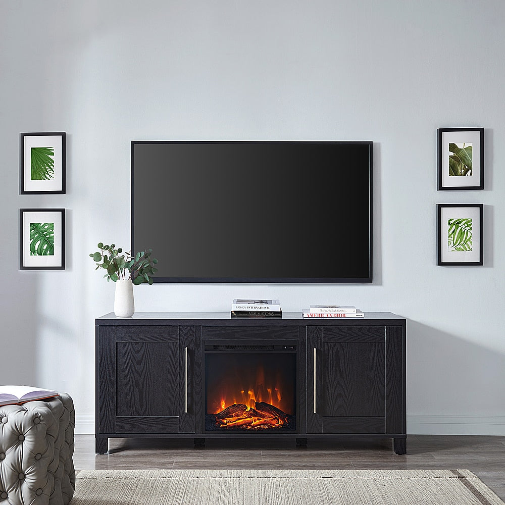 Camden&Wells - Chabot Log Fireplace TV Stand for Most TVs up to 65" - Black Grain_1