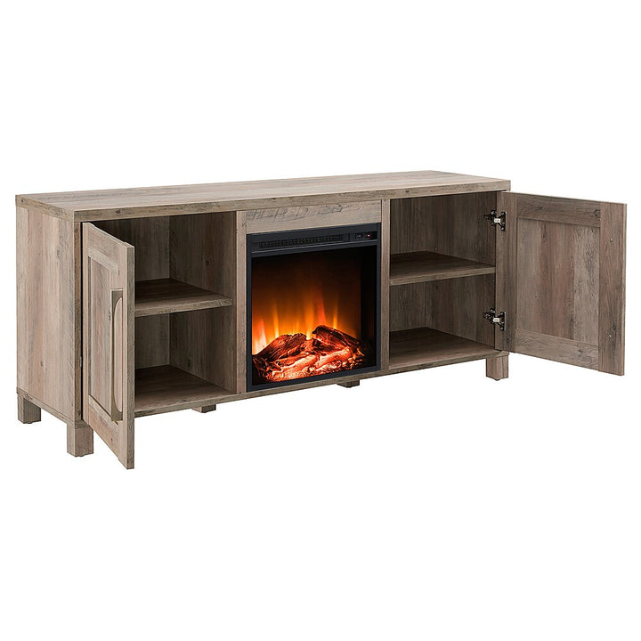 Camden&Wells - Chabot Log Fireplace TV Stand for Most TVs up to 65" - Gray Oak_7