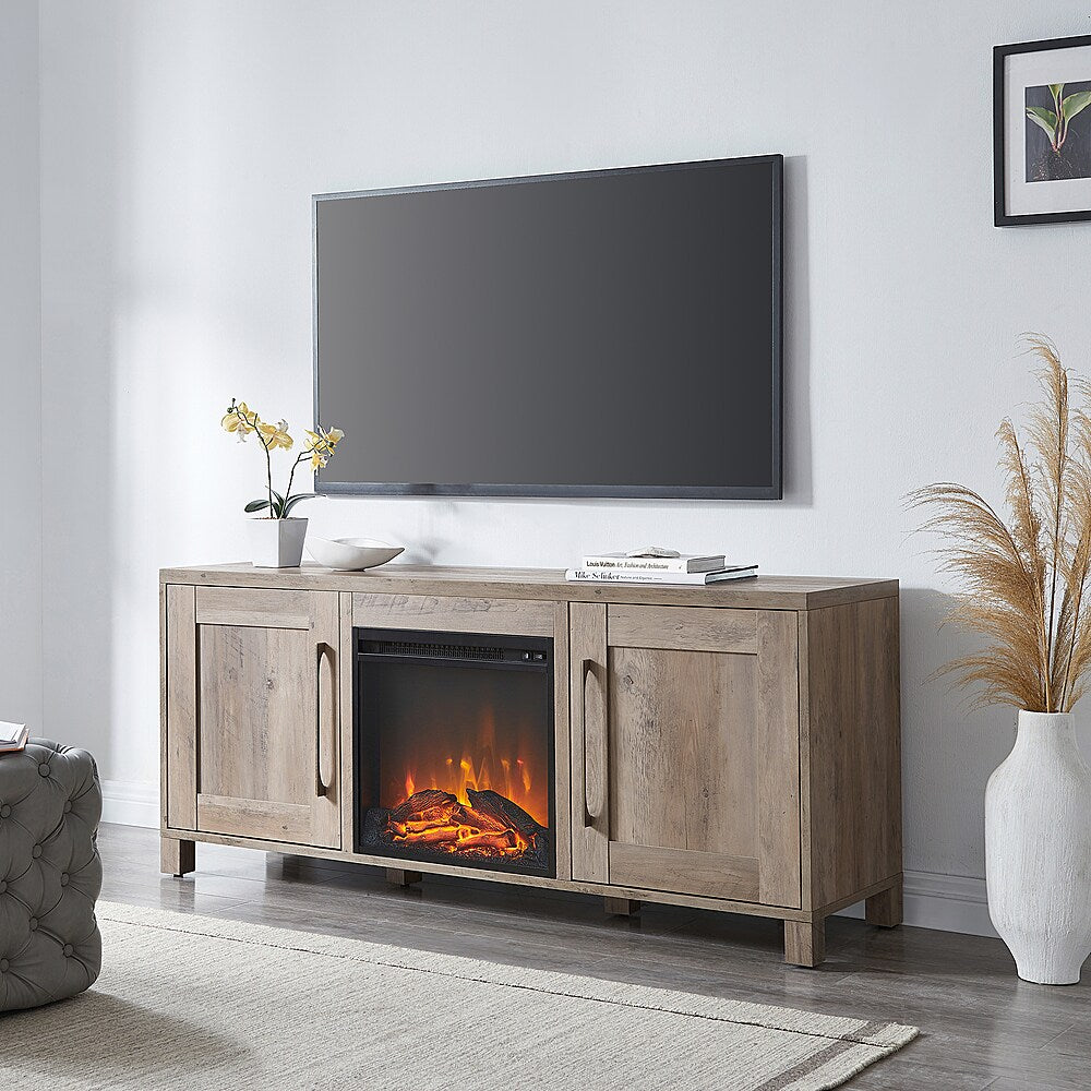 Camden&Wells - Chabot Log Fireplace TV Stand for Most TVs up to 65" - Gray Oak_3