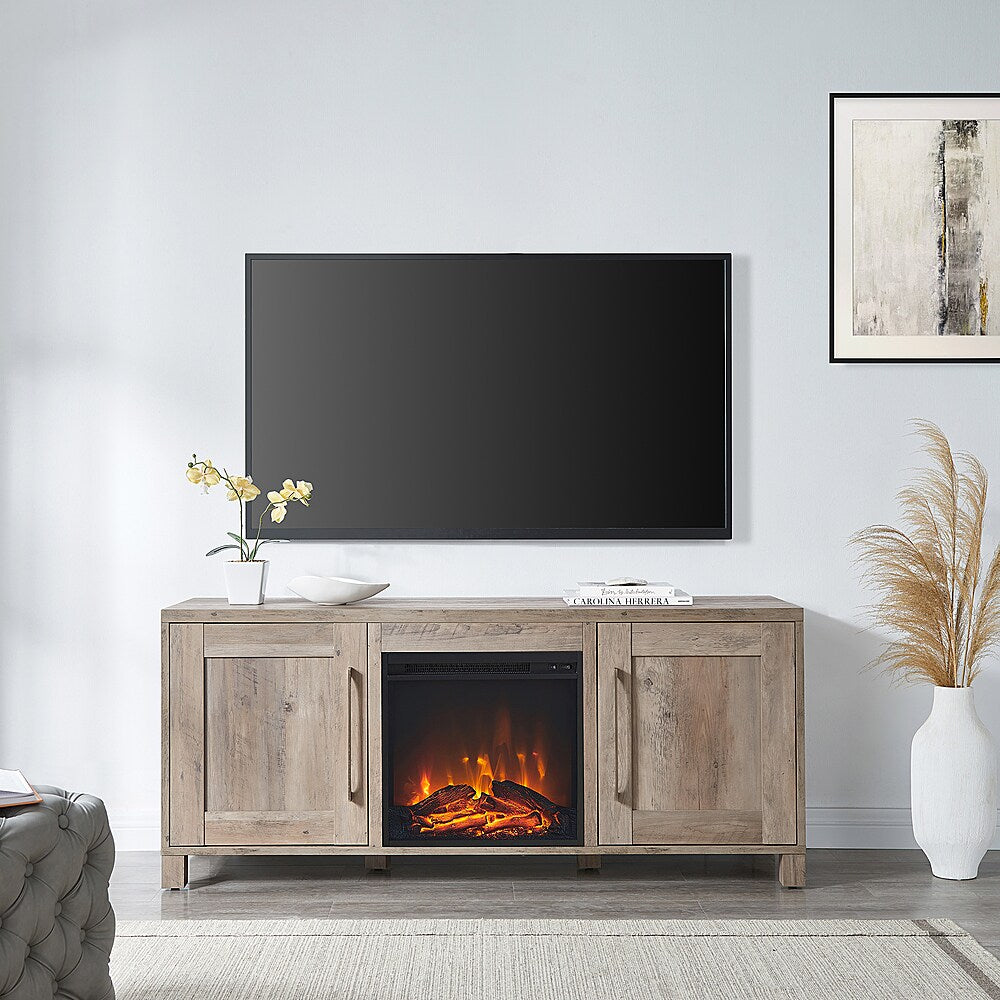 Camden&Wells - Chabot Log Fireplace TV Stand for Most TVs up to 65" - Gray Oak_2