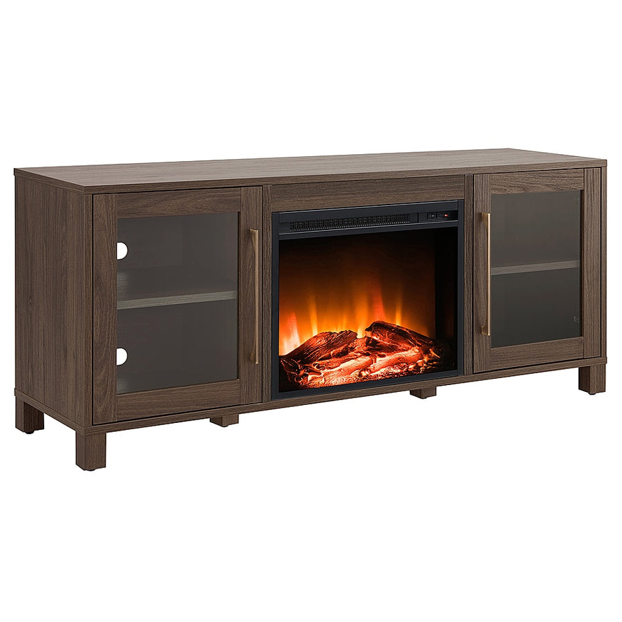 Camden&Wells - Quincy Log Fireplace TV Stand for Most TVs up to 65" - Alder Brown_0