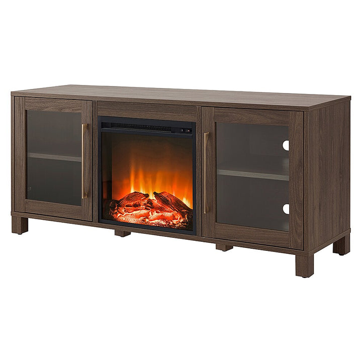 Camden&Wells - Quincy Log Fireplace TV Stand for Most TVs up to 65" - Alder Brown_6