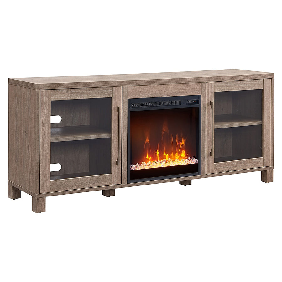 Camden&Wells - Quincy Crystal Fireplace TV Stand for Most TVs up to 65" - Antiqued Gray Oak_0