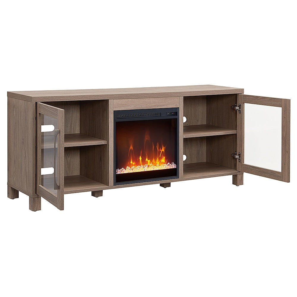 Camden&Wells - Quincy Crystal Fireplace TV Stand for Most TVs up to 65" - Antiqued Gray Oak_6