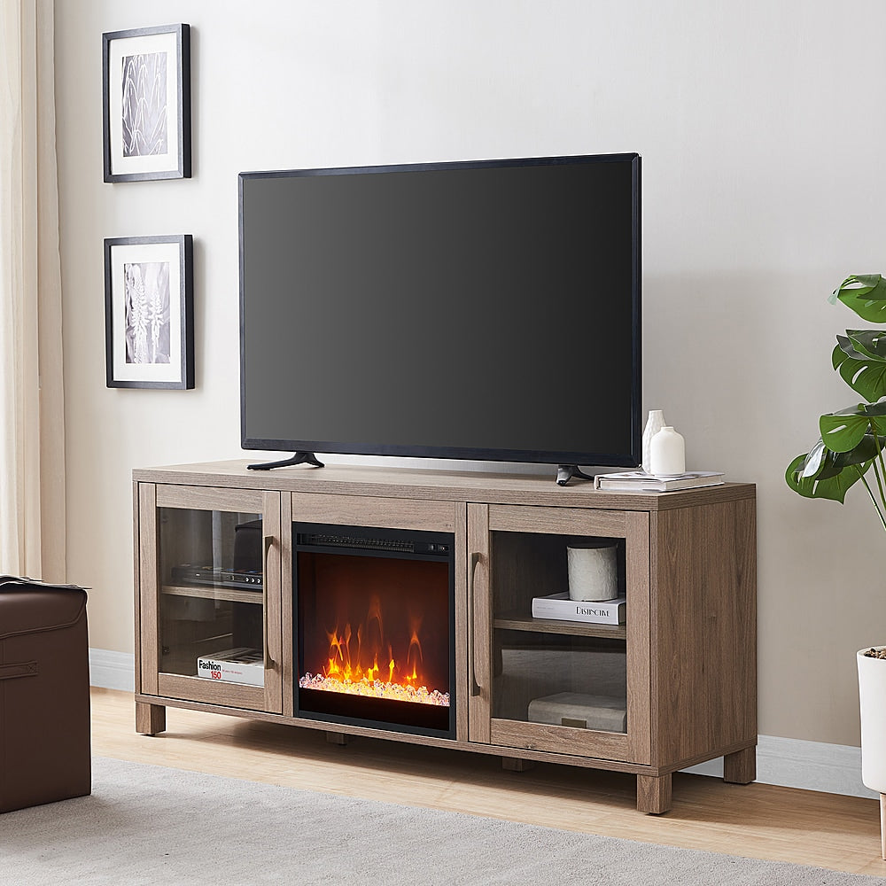 Camden&Wells - Quincy Crystal Fireplace TV Stand for Most TVs up to 65" - Antiqued Gray Oak_2