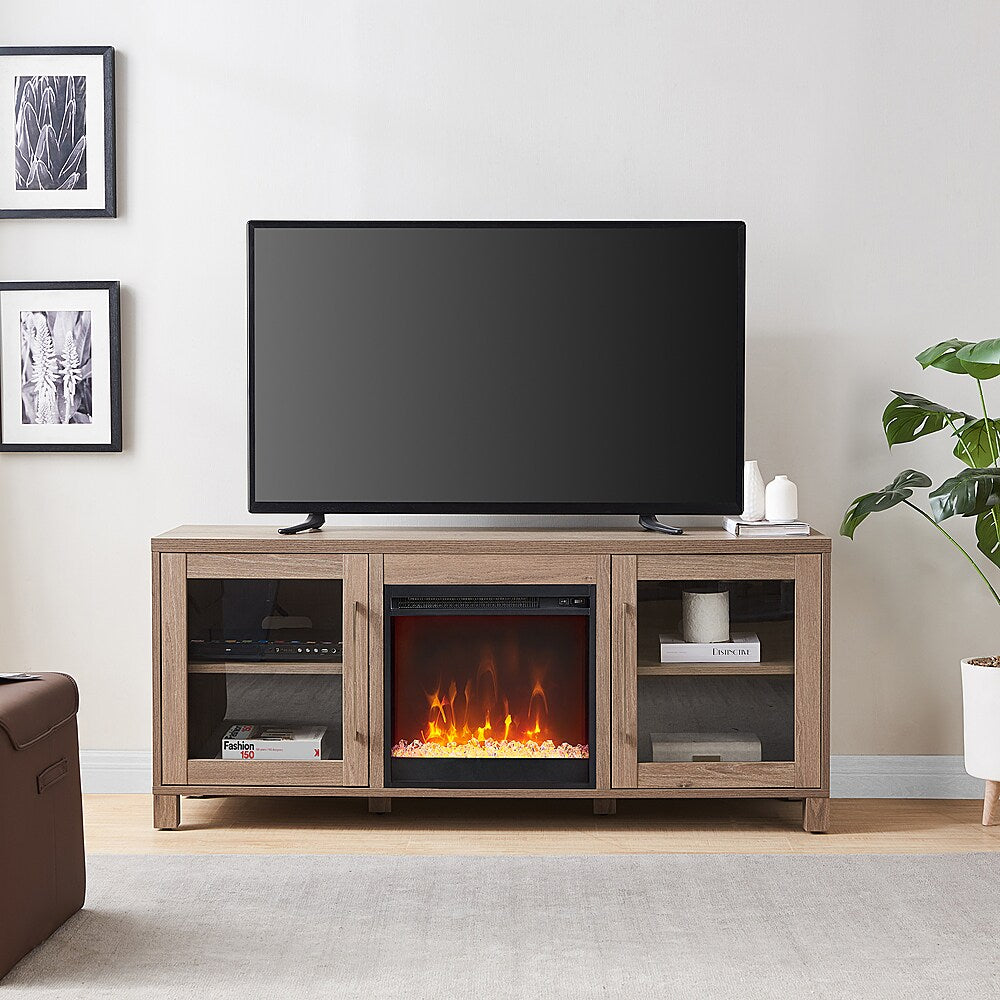 Camden&Wells - Quincy Crystal Fireplace TV Stand for Most TVs up to 65" - Antiqued Gray Oak_1