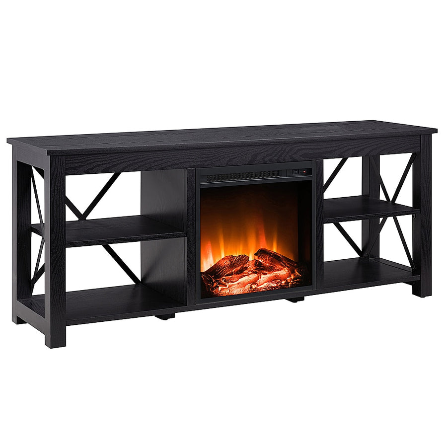 Camden&Wells - Sawyer Log Fireplace TV Stand for Most TVs up to 65" - Black_0