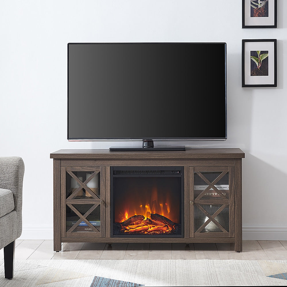 Camden&Wells - Colton Log Fireplace TV Stand for Most TVs up to 55" - Alder Brown_1