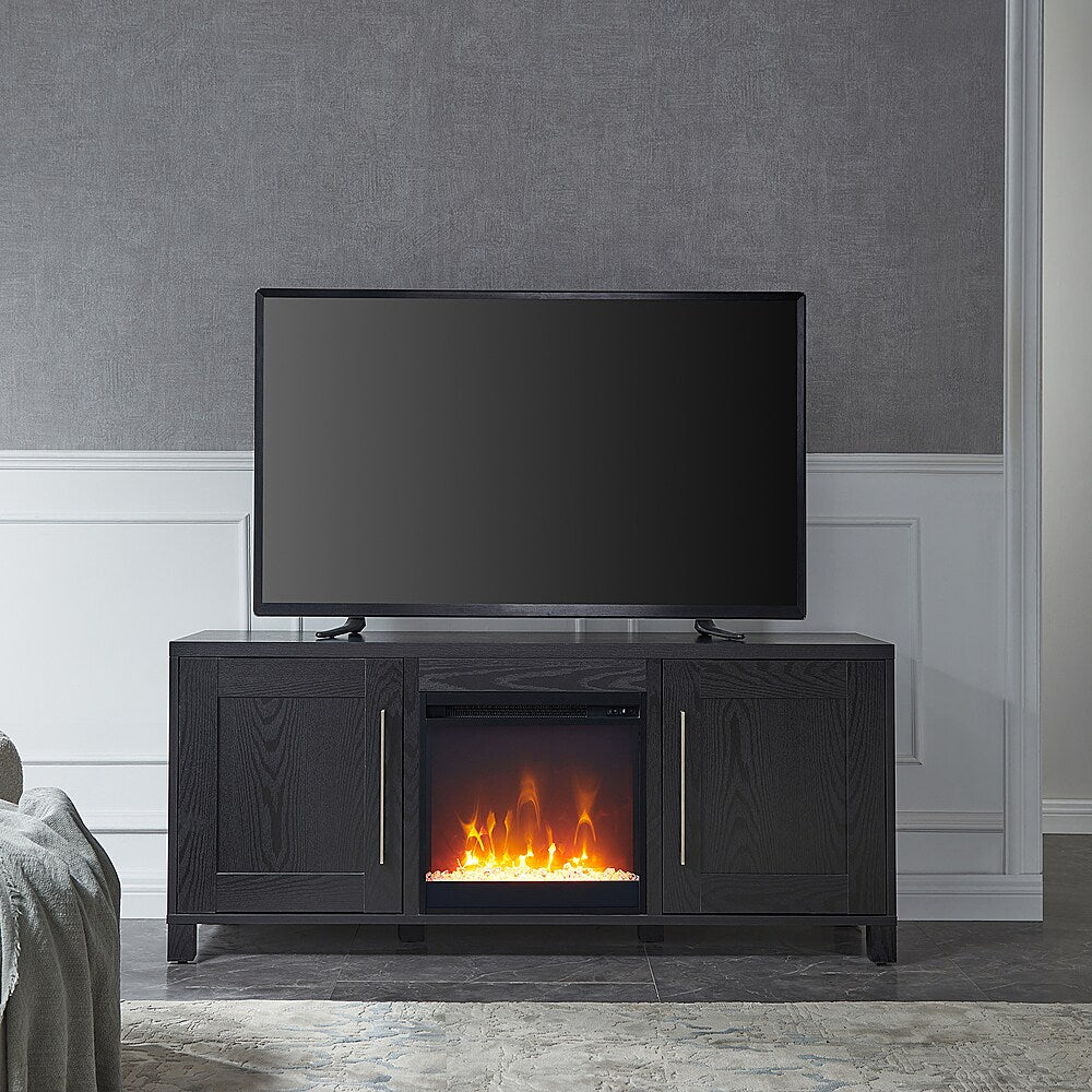 Camden&Wells - Chabot Crystal Fireplace TV Stand for TVs up to 65" - Black Grain_1