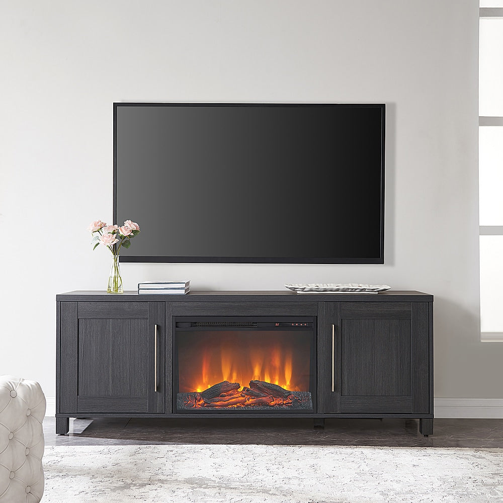 Camden&Wells - Chabot Log Fireplace TV Stand for Most TVs up to 80" - Charcoal Gray_1
