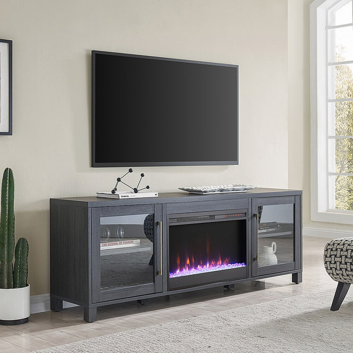 Camden&Wells - Quincy Crystal Fireplace TV Stand for TVs up to 80" - Charcoal Gray_3