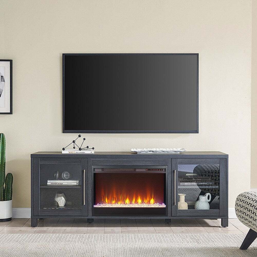 Camden&Wells - Quincy Crystal Fireplace TV Stand for TVs up to 80" - Charcoal Gray_2